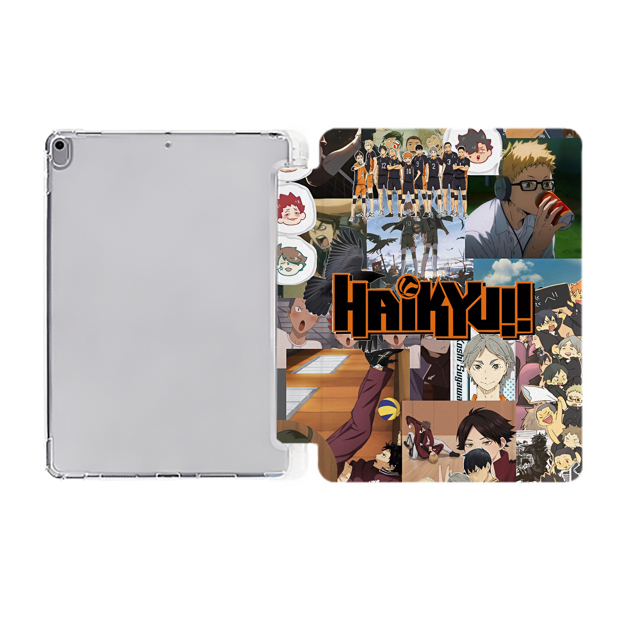 （画像用） ハイキュー!! Haikyu!! IPad ケース ペン収納付き 三つ折りスタンド PUレザー×シリコン 対応機種9.5/10.5/10.9インチ